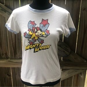 Junk Food Vintage Mighty Mouse Short Sleeve T-Shirt Size L